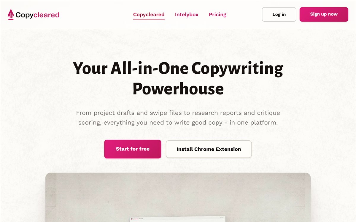 Copycleared homepage